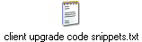 client upgrade code snippets.txt